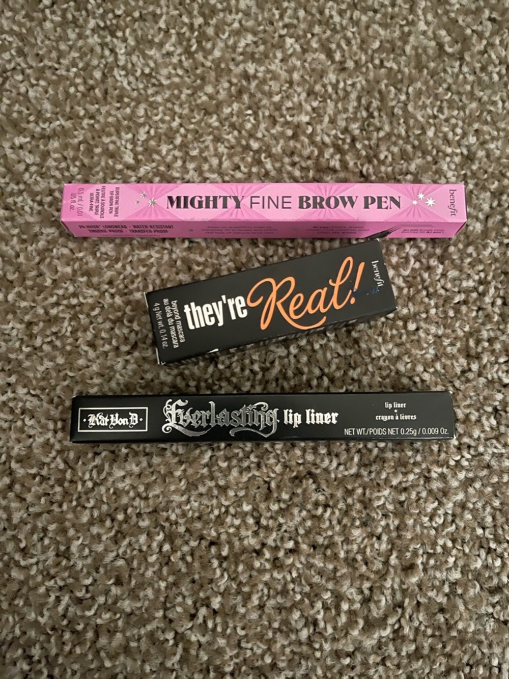 Benefit Mighty Fine Brow Pen & They're Real! Mascara Packaging - Pink and Black